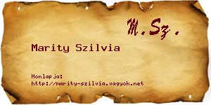 Marity Szilvia névjegykártya