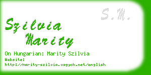 szilvia marity business card